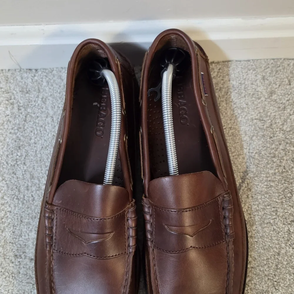 Sebago Sloop FGL Waxed Men's Moccasin Boat Shoe 70002B0/925 Brown Gum NEW Sz 12